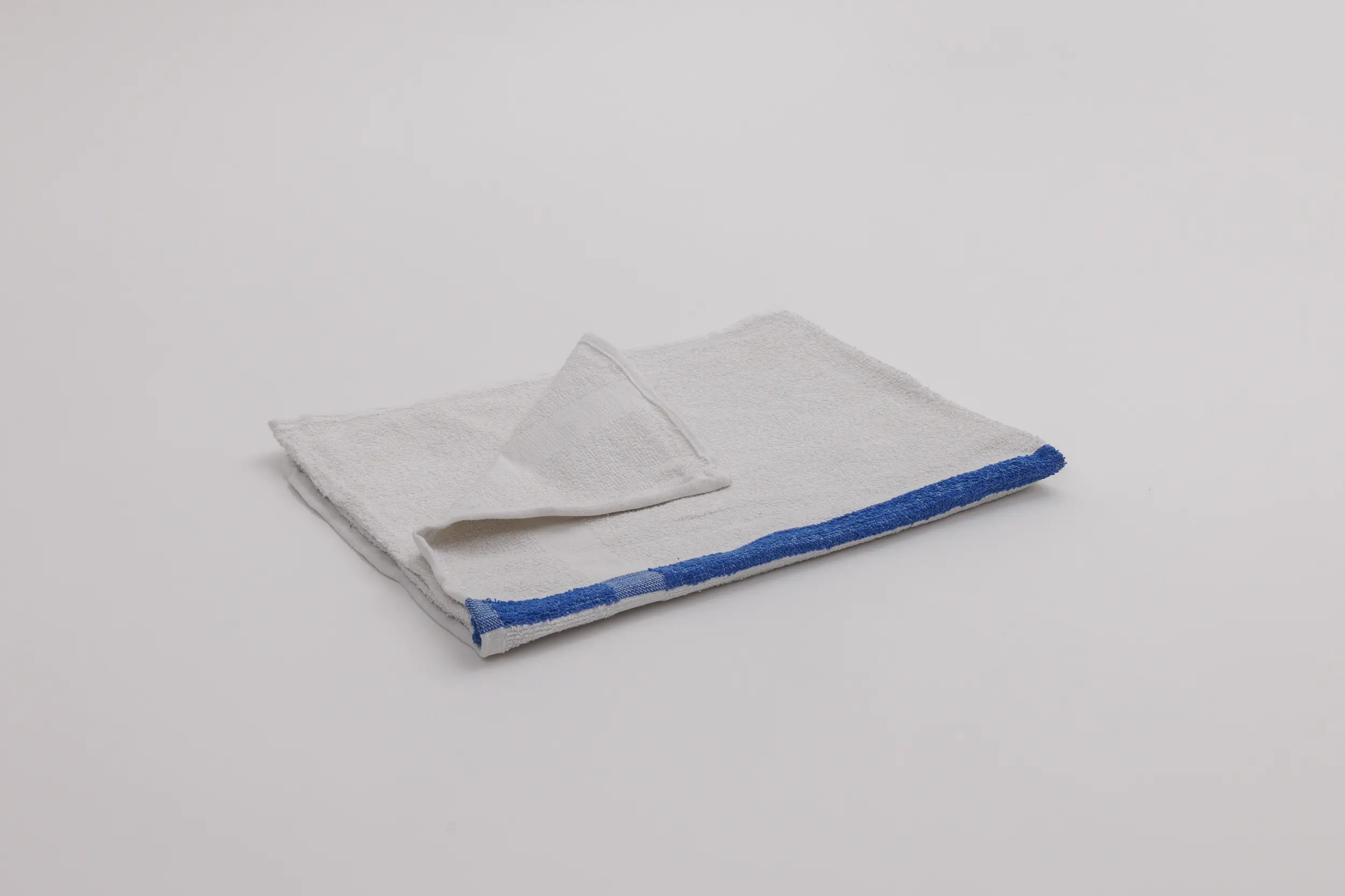 Pool Towel - 100% Cotton - 22" x 44", White, Blue