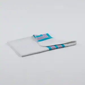 Receiving Blanket - 100% Cotton - 30" x 40", white-blue-pink-blue-and-pink