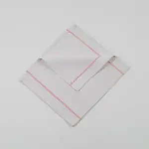 Herringbone Kitchen Towel - 80% Cotton / 20% Polyester - 14" x 25", white-red