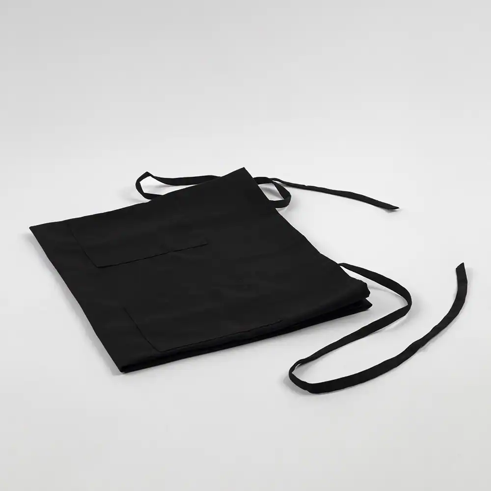 Essentials™ - Bistro Waist Apron - 100% Spun Polyester - 28" x 34", black