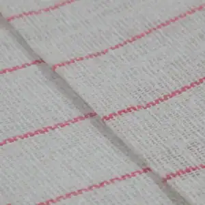 Glass Towel - 100% Cotton - 16" x 27", white-red-red-pin-stripes