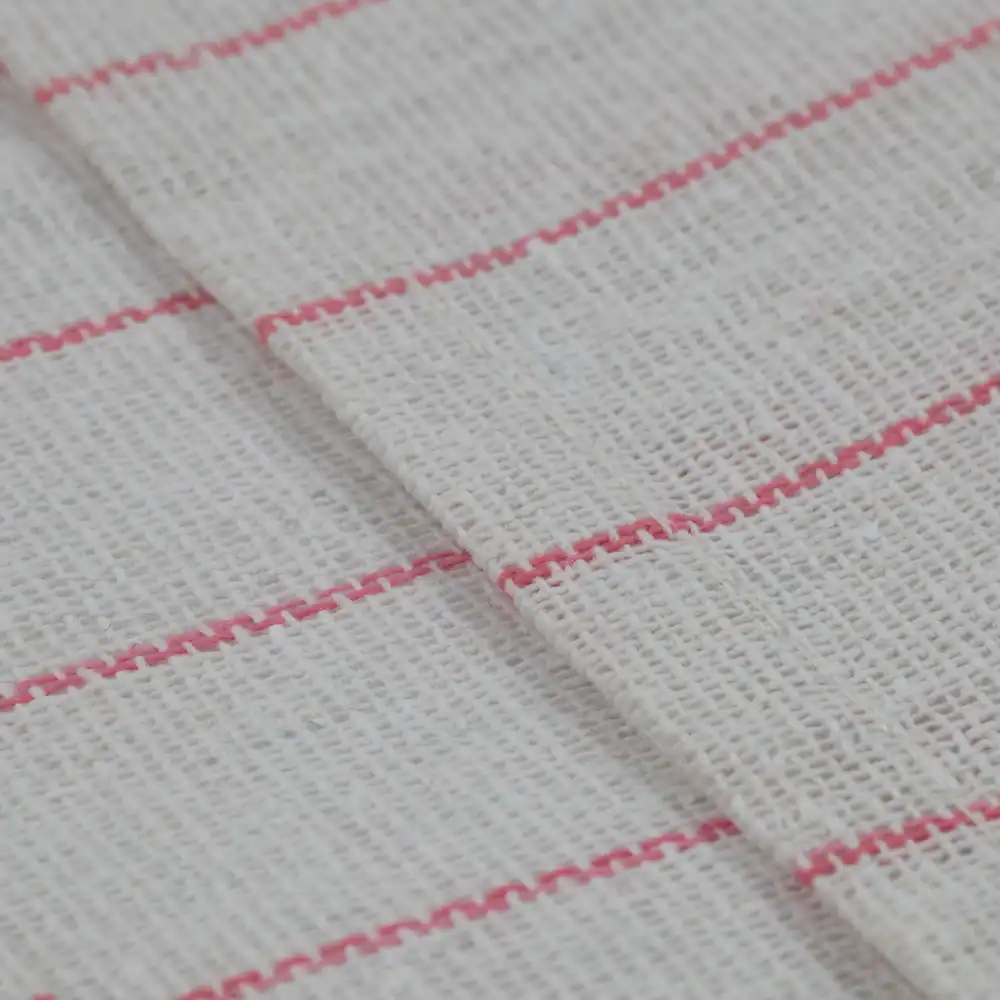 Glass Towel - 100% Cotton - 16" x 27", white-red-red-pin-stripes