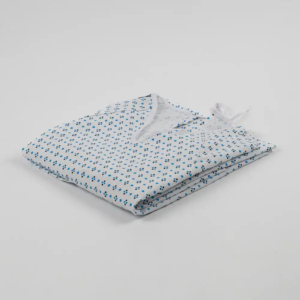 Telemetry Patient Gown - 55% Cotton / 45% Polyester - Standard, white