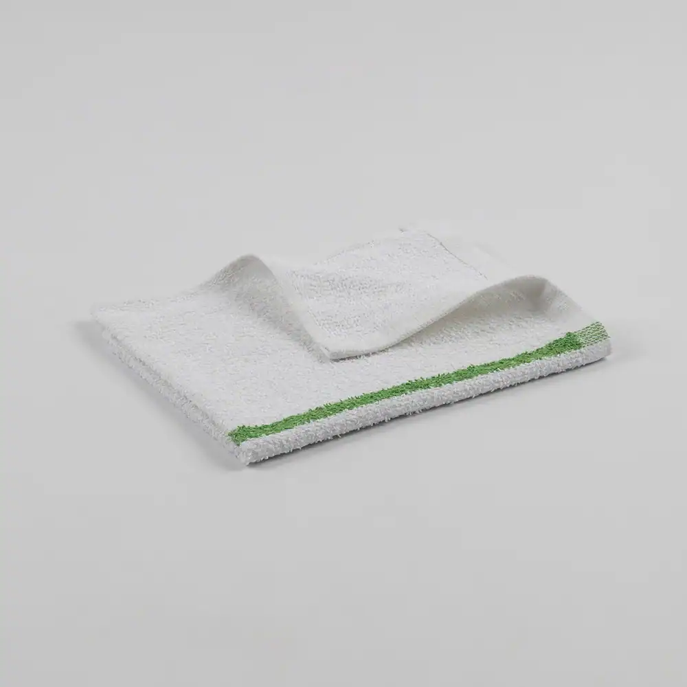 Bar Mop - 95% Cotton / 5% Polyester - 16" x 19", white-green